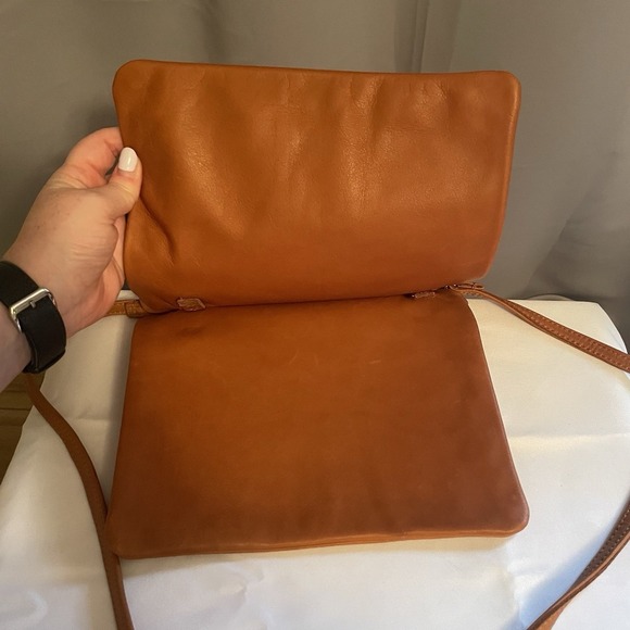 CLARE  V. Double Sac Bretelle Tan Neptune Brown Shoulder Bag Clutch Purse NEW - Picture 9 of 16